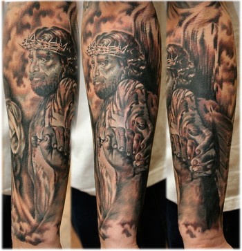 Tattoos - Jesus Christ Crucified Tattoo - 34820